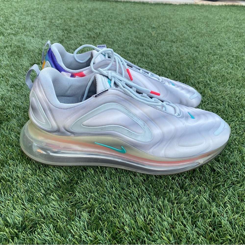 Nike Air Max 720 AO2924-011 Airbrush Running Shoes Grey/Rainbow Men's Size 12